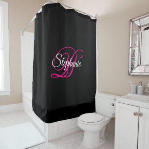 Rideaux De Douche Noir blanc et rose chaud Fantôme