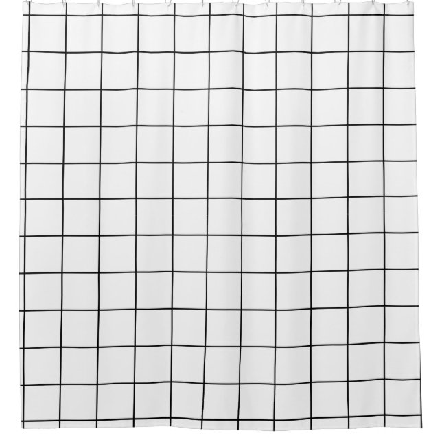 Rideaux De Douche noir, blanc, grille, noir, noir et blanc, hippodro (Devant)