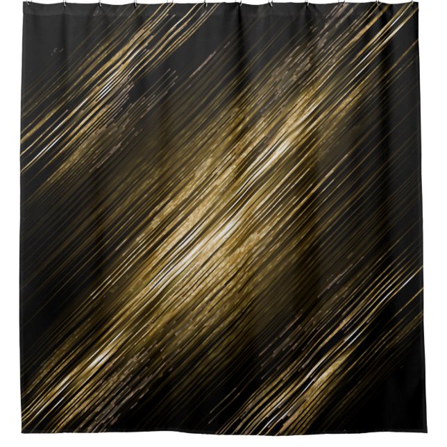 Rideaux De Douche noir et or (Devant)
