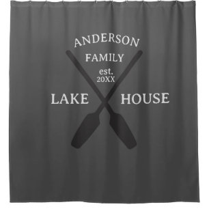 Rideaux De Douche Nom de famille personnalisé Lake House