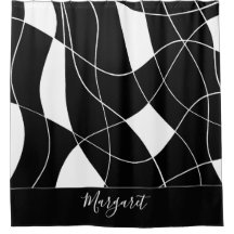 Nom de monogramme abstrait noir et blanc élégant