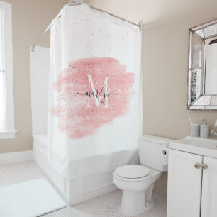 Rideaux De Douche Nom monographique personnalisé Fille Blush Parties