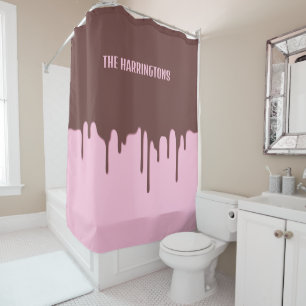 Rideaux De Douche Nom personnalisé Dégoulinade de chocolat