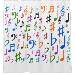 Rideaux De Douche Nombreuses notes et symboles musicaux