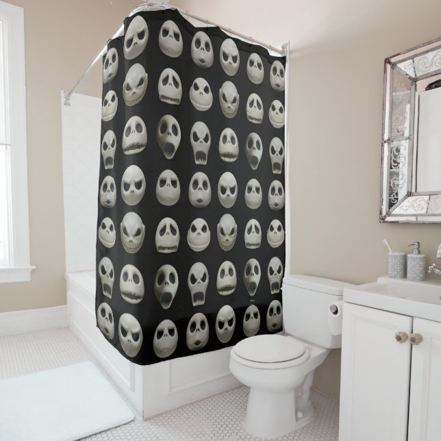 Rideaux De Douche Nombreux visages de Jack Skellington - Motif (En situation)