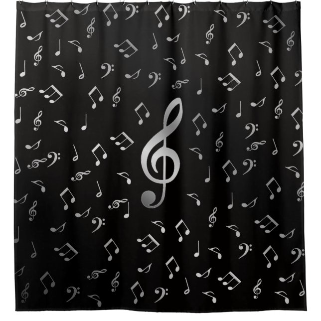 Rideaux De Douche notes de musique argargent (Devant)