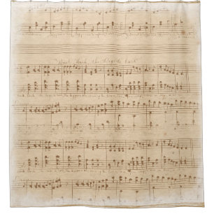 Rideaux De Douche notes de musique beige vintage