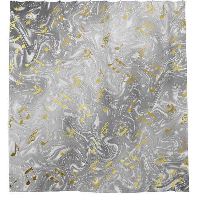 Rideaux De Douche notes de musique élégantes motif (Devant)