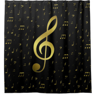 Rideaux De Douche notes de musique or