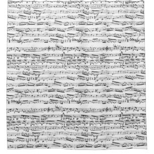 Rideaux De Douche Notes musicales noires et blanches