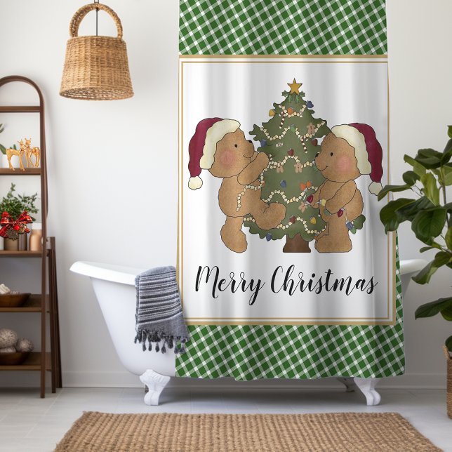 Rideaux De Douche Nounours décorent l'arbre de Noël (Créateur téléchargé)