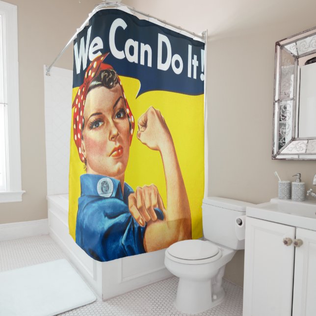 Rideaux De Douche Nous Pouvons Le Faire Guerre Propagande Rosie Le R (En situation)