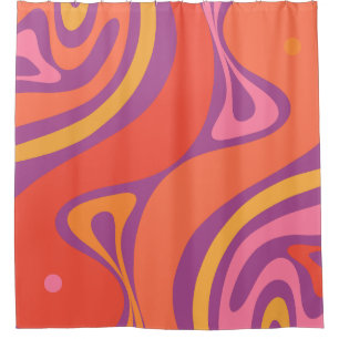 Rideaux De Douche Nouveau Groove Abstrait Trippy Retro 60s les année