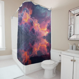 Rideaux De Douche Nuages de coucher de soleil surréalistes réfléchis
