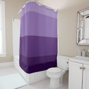 Rideaux De Douche Nuances de rayures violettes foncées et claires