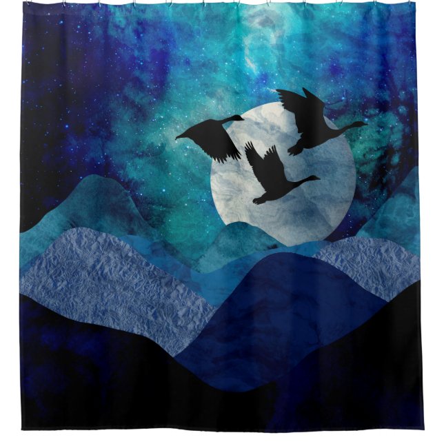 Rideaux De Douche Nuit Dans Les Montagnes (Devant)