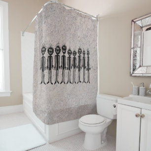 Rideaux De Douche Nuit de la pétroglyphe de marche de Gigglers