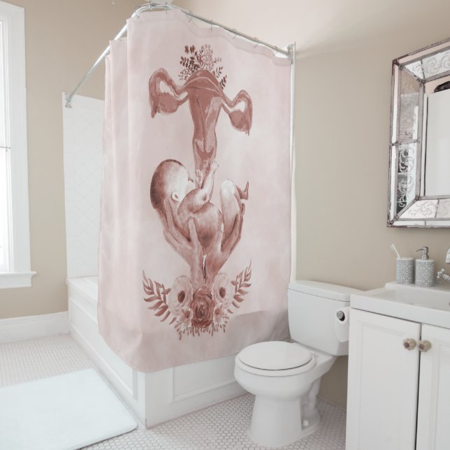 Rideaux De Douche Ob/Gyn Midwoman Florale Enfance Cervix Ovaires (En situation)
