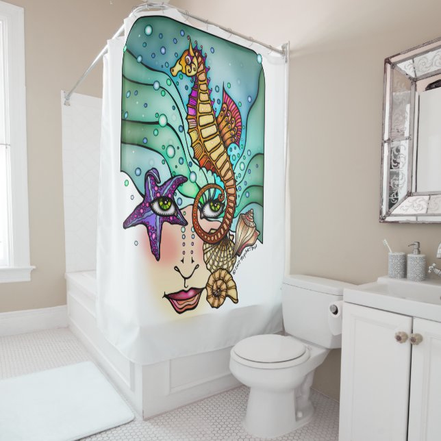 RIDEAUX DE DOUCHE OCEAN VISIONS SEA ART (En situation)