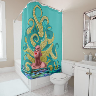 Rideaux De Douche Octopus Girl Art