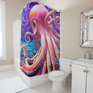 Rideaux De Douche Octopus rose
