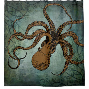 Rideaux De Douche Octopus Twisty vintage (brun)