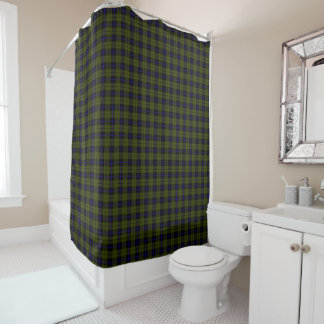 Rideaux De Douche Odee armée vert royal bleu/noir rayure plaid