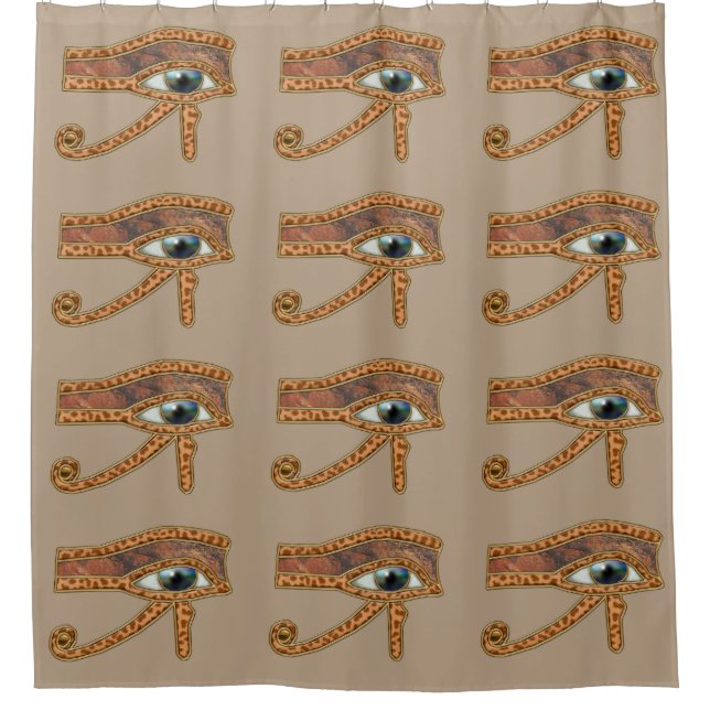 Rideaux De Douche OEil égyptien antique de Horus dans les Browns (Devant)