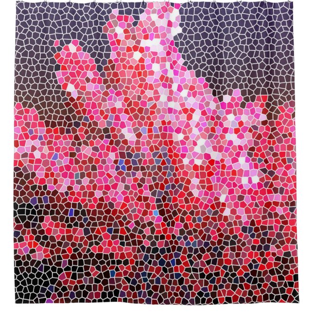Rideaux De Douche OEuvre d'art de corail rose (Devant)