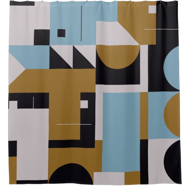 Rideaux De Douche OEuvre de composition Bauhaus réalisée avec l'ele  (Devant)