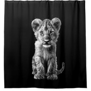 Rideaux De Douche Oh Bébé Gros Chat Petit Gris