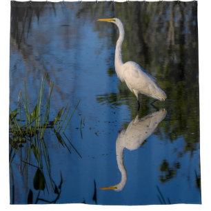 Rideaux De Douche Oiseau blanc d'aigrettes Faune Nature animale