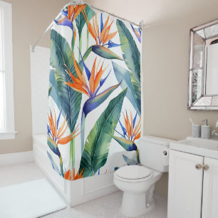 Rideaux De Douche Oiseau tropical du Paradis motif