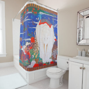 Rideaux De Douche Oiseaux, animaux et Plantes floraux(droite)Jakuchu