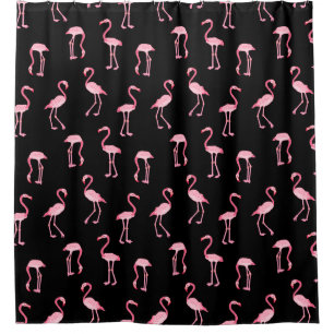 Rideaux De Douche Oiseaux de Flamant rose rose Motif Couleur noire o