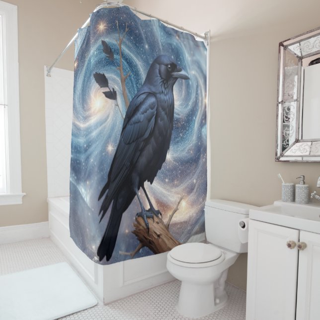 Rideaux De Douche Oiseaux sauvages du Corbeau-Corbeau (En situation)