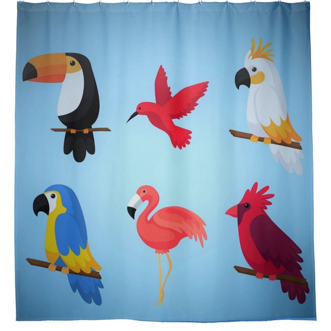 Rideaux De Douche Oiseaux tropicaux (Créateur téléchargé)
