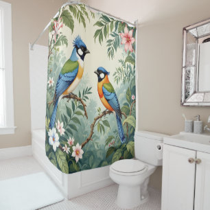 Rideaux De Douche Oiseaux tropicaux dans la jungle