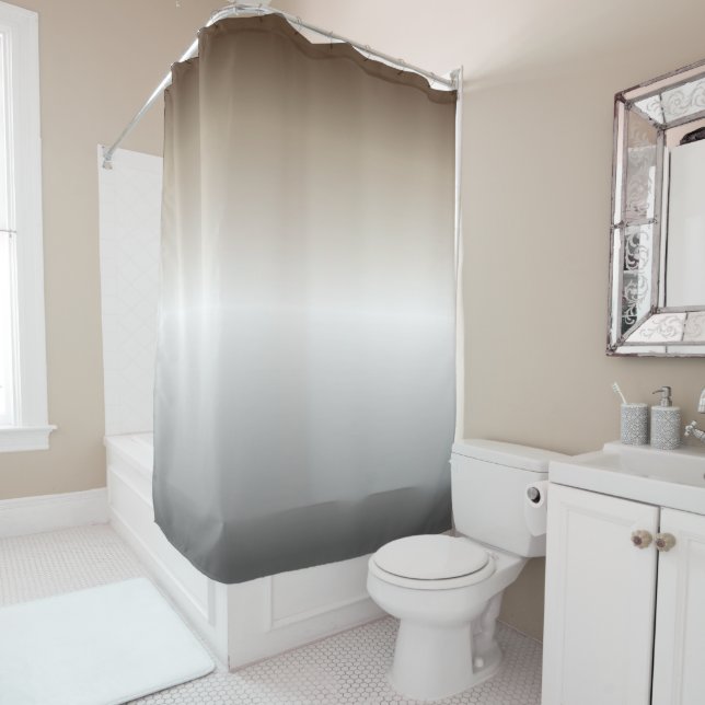 Rideaux De Douche Ombre Brown gris neutre (En situation)