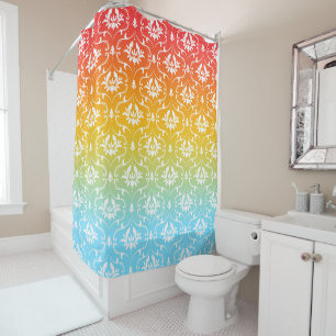 Rideaux De Douche Ombre Coloré Et Damas