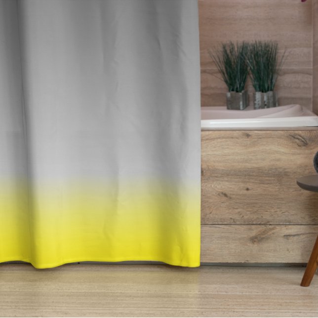 Rideaux De Douche ombré gris jaune moderne (Créateur téléchargé)