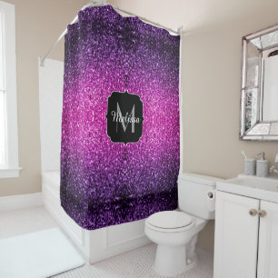 Rideaux De Douche Ombre Rose Violet faux paillettes scintillent Mono