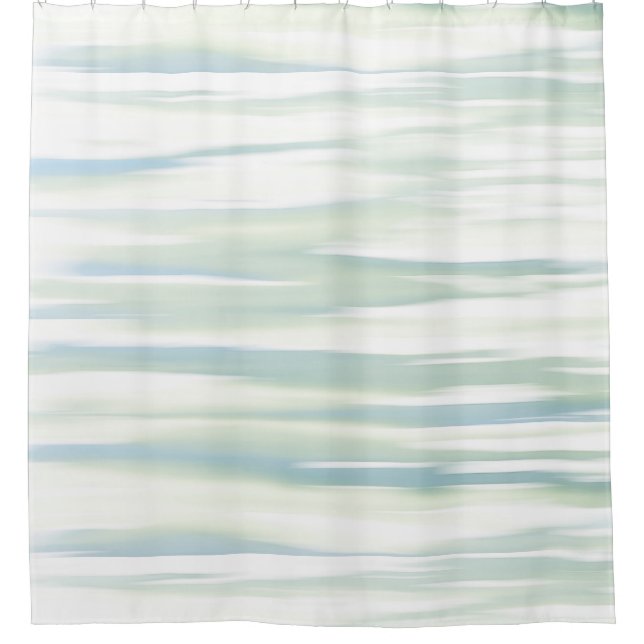 Rideaux De Douche Ondes De Sage Turquoise Douce (Devant)
