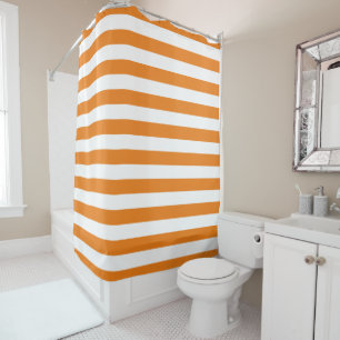 Rideaux De Douche Orange et blanc Couleurs modifiables