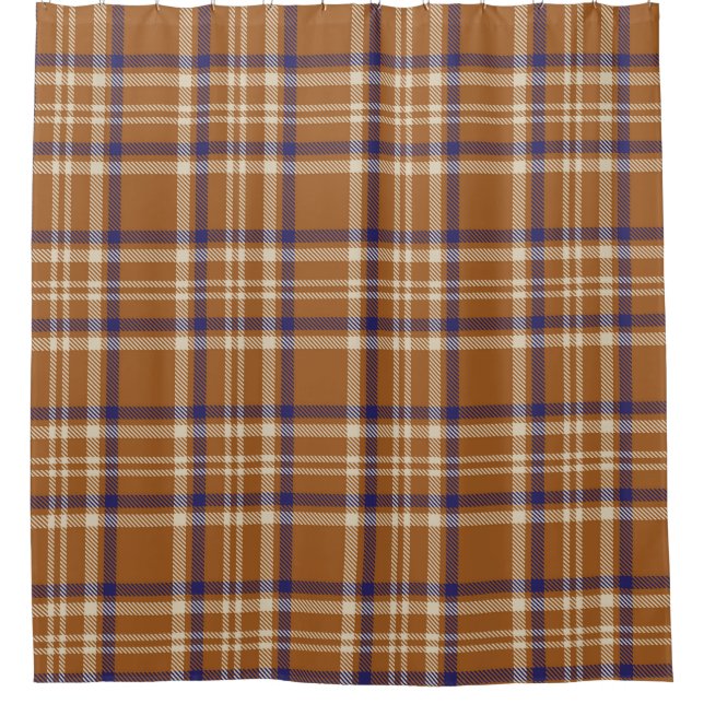 Rideaux De Douche Orange Glen Plaid texturé transparent motif abstra (Devant)