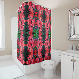 Rideaux De Douche Orange Lily Flowers Abstrait Art Motif