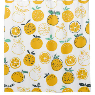 Rideaux De Douche Oranges fruits sans couture motif