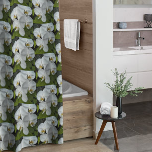 Rideaux De Douche Orchidées Phalaenopsis Blanche Motif Floral