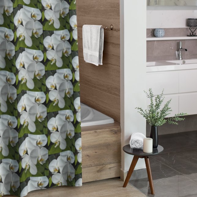 Rideaux De Douche Orchidées Phalaenopsis Blanche Motif Floral (In Situ Bathroom)