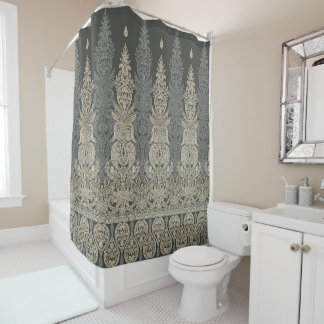 Rideaux De Douche Ornamental 2 tone Paisley design